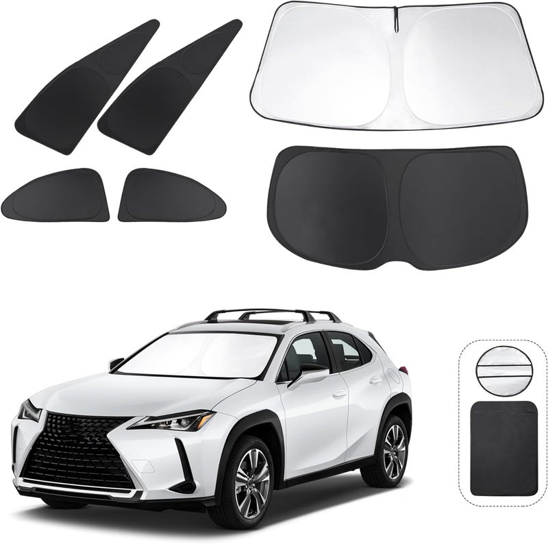 TINGLU Window Shades for Lexus UX 2019-2024 2025 Accessories Car Side Full Windows Windshield Sun Shade Sun UV Rays & Privacy Protection for Camping,Napping,and Relaxing 6PCS - Image 1